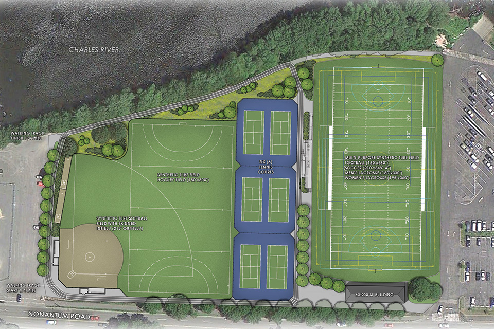 Overhead rendering of Daly Field improvements