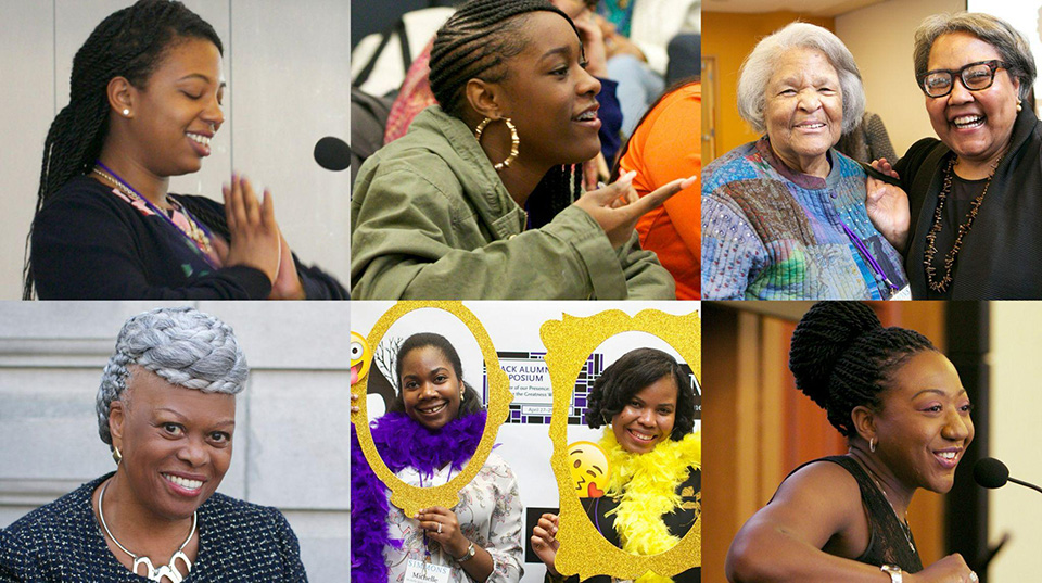 Grid of six photos of various members of the African American Alumnae/i Association