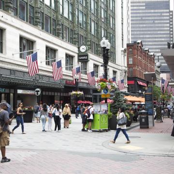 Shoppers in Downtown Crossing