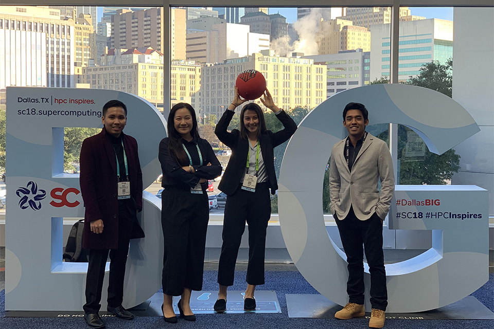 From left: Nilo Jayr Rivera Espinoza, University of Guam; Peizhu "Pam" Qian '19, Simmons University; Claire Fiorino, San Diego State University; and Hoano Rosario, Chaminade University of Honolulu.