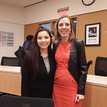 Kiana Chaves '19 and Professor Špela Trefalt. 