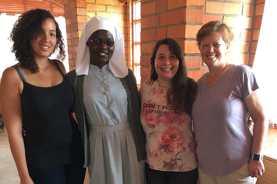 Vanessa Burns, Sister Vivian, Heather Moeykens, and Associate Professor Lisa Hussey.