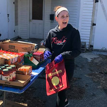 Megan McGrath collecting supplies for Red's Good Vibes