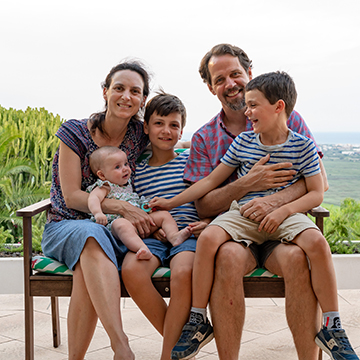 Beatriz Cobeta with her husband and three children.