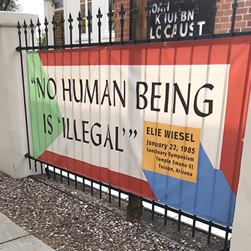 "No human being is illegal." Elie Wiesel quote