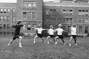 Simmons Fencing Team at practice