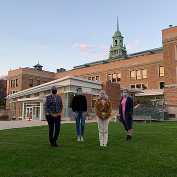 Left to Right: Dr. Mariam Ismail (research advisor), Emily Buttafuoco '21, Sydney Oliver '20, and Julia Hart '21