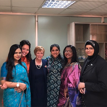 Anne-Marie Barron with students in Bangladesh