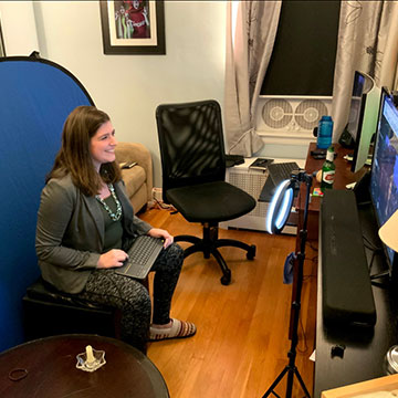 Former President of the Alumnae/i Association Lisa J.B. Peterson during the virtual 2020 Candle Lighting Ceremony