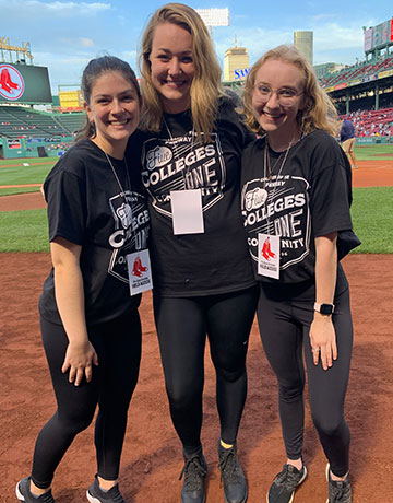 Estela Raya Fouts with Colleges of the Fenway in Fenway Park