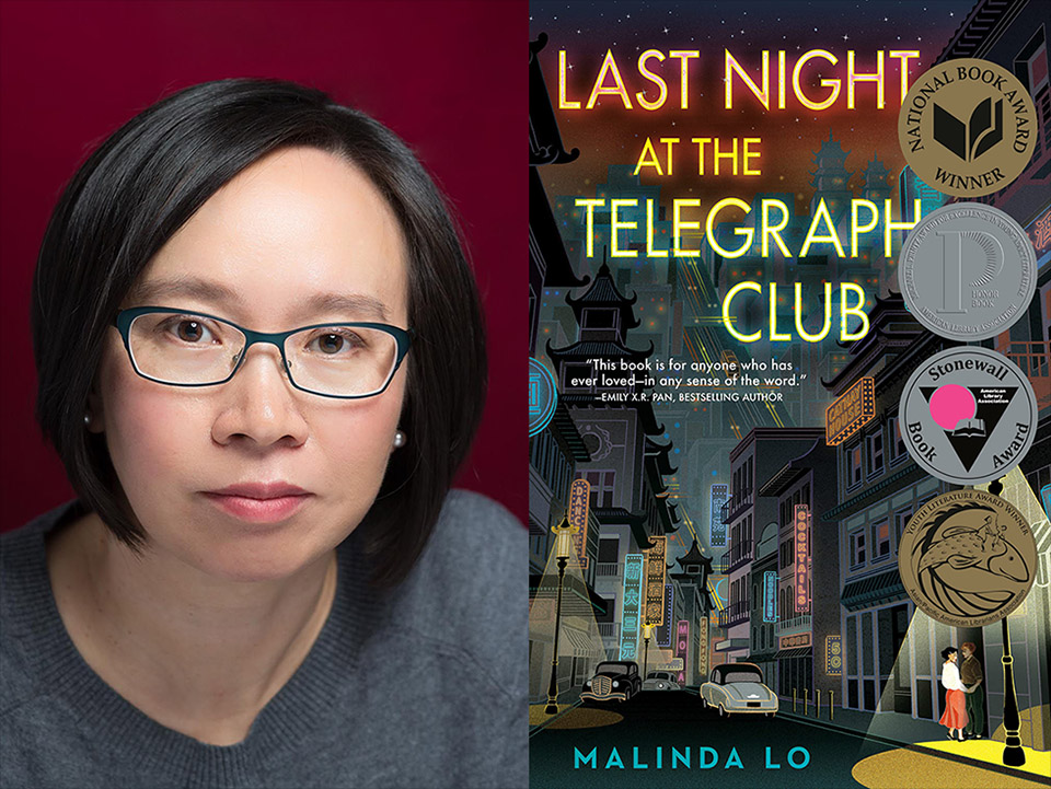 Photo of Author Malinda Lo, “Last Night at the Telegraph Club” Book Cover