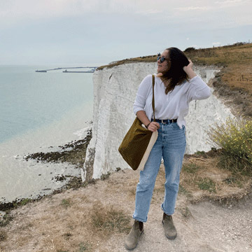 Lauren Wagner in standing by the Cliffs of Dover