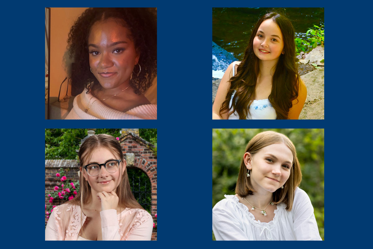 A collage of the 2026 Bonner Leaders: Ammy A. Cardenes Santana ’29, Gulsah Cayan ’29, Lily-Rose O’Brien ’29, and Mackenzie Oprea ’29