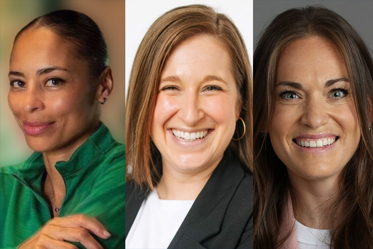 Celtics VP of Team Operations Allison Feaster, Business Case for Women’s Sports Podcast Host Caroline Fitzgerald, and ESPNw VP Susie Piotrkowski.