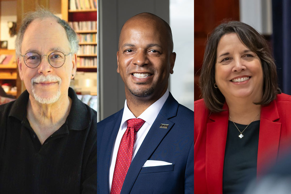 The 2026 Honorary Degree Recipients: Gregory Maguire ‘78MA, Dr. Anthony Estreet, and Massachusetts Lieutenant Governor Kim Driscoll 