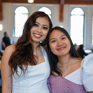 Frist-generation students Justine Paragas ’26 and Micah Joyce Guillermo ’26