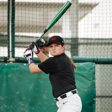Beth Greenwood taking batting practice