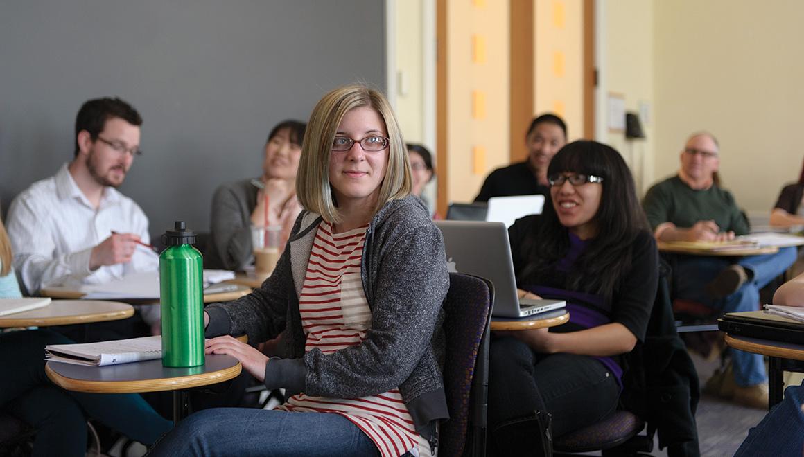 Students sitting in class