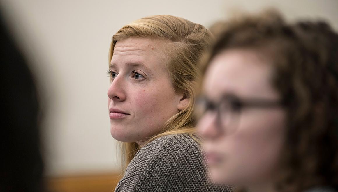 Student sitting in class