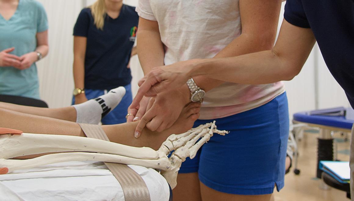 Students in a physical therapy class