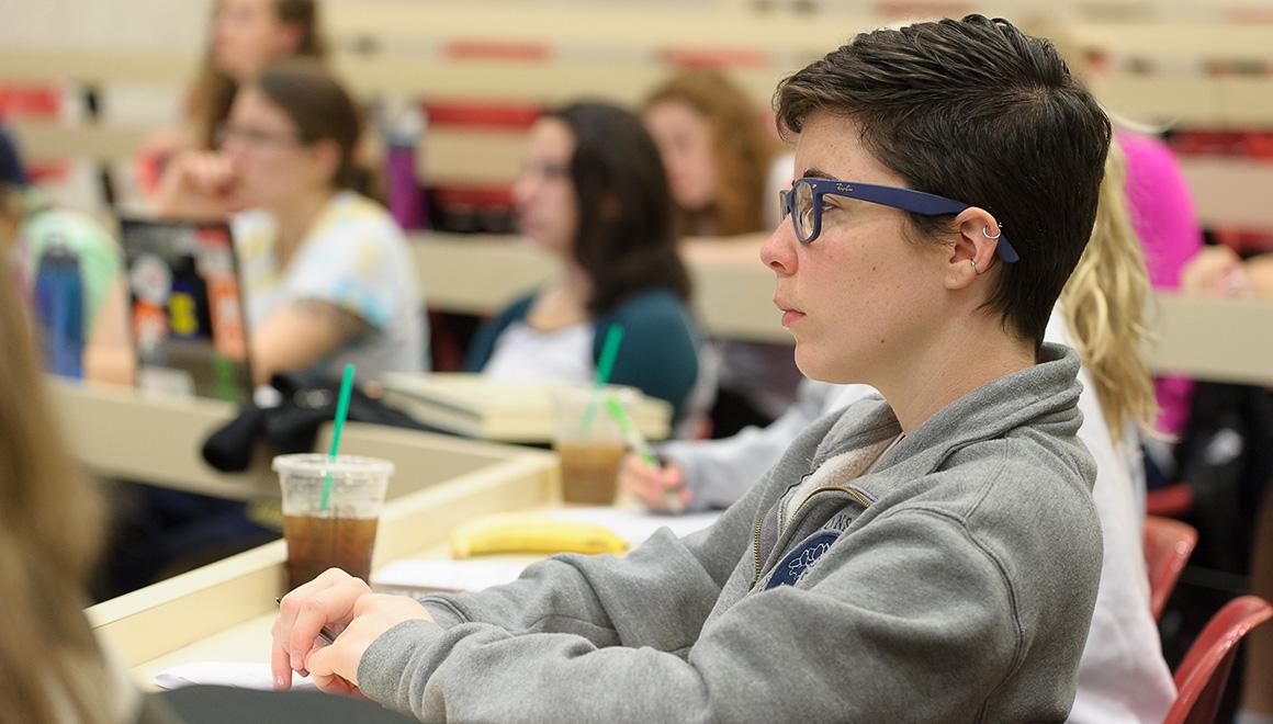 Student sitting in class