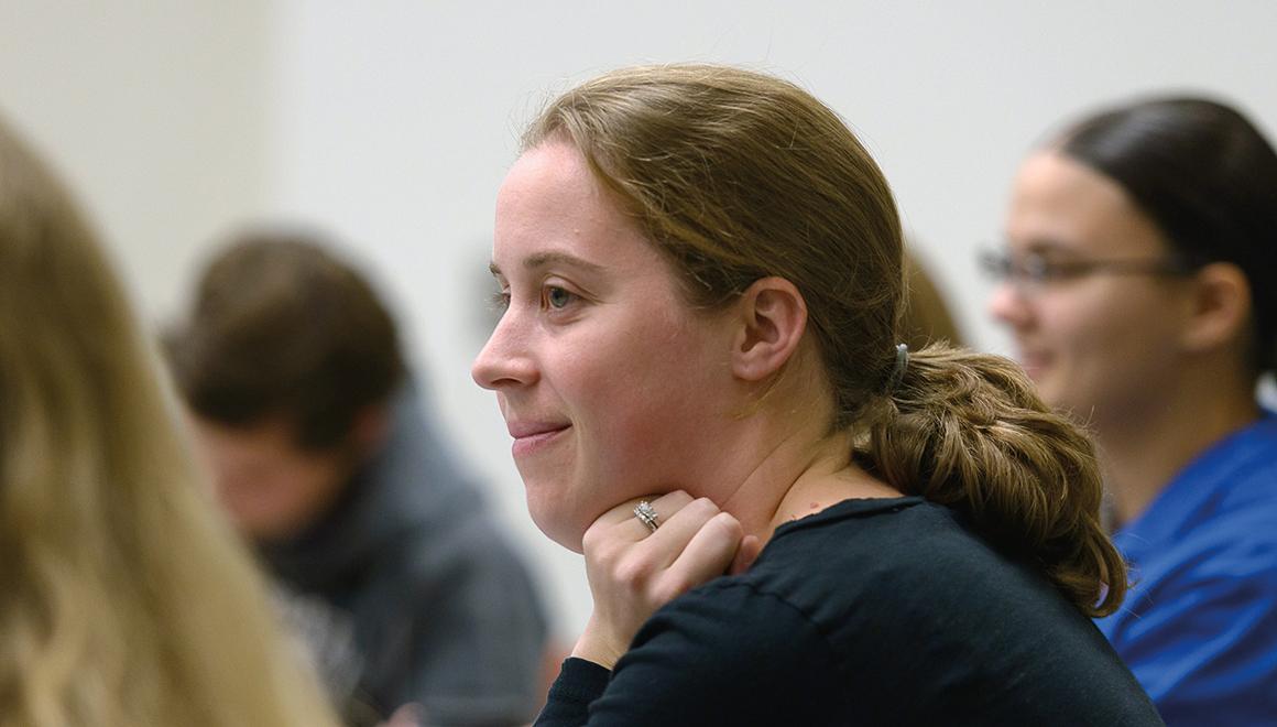 Student sitting in a classroom