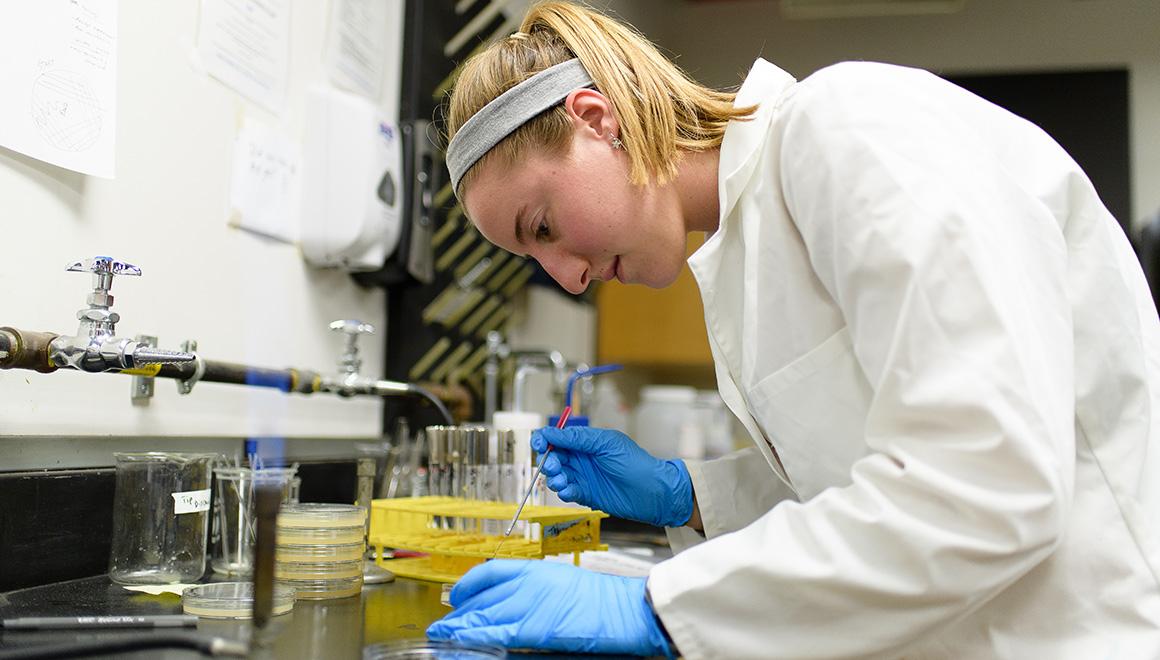 Student in a lab