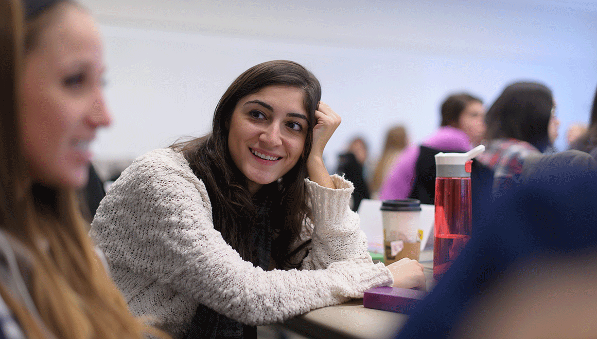 Students sitting in class.