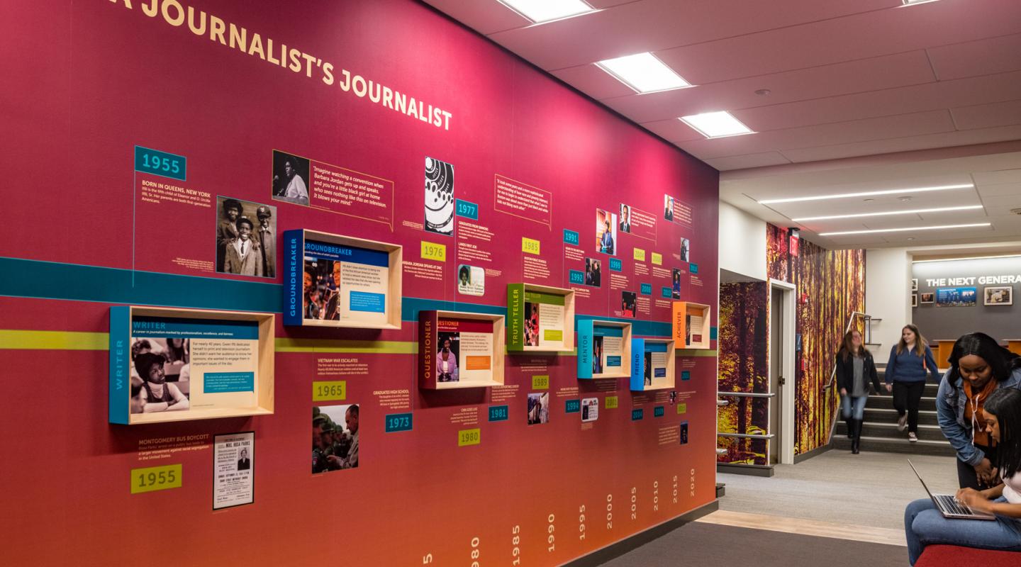 Hallway in The Gwen Ifill College of Media, Arts, and Humanities