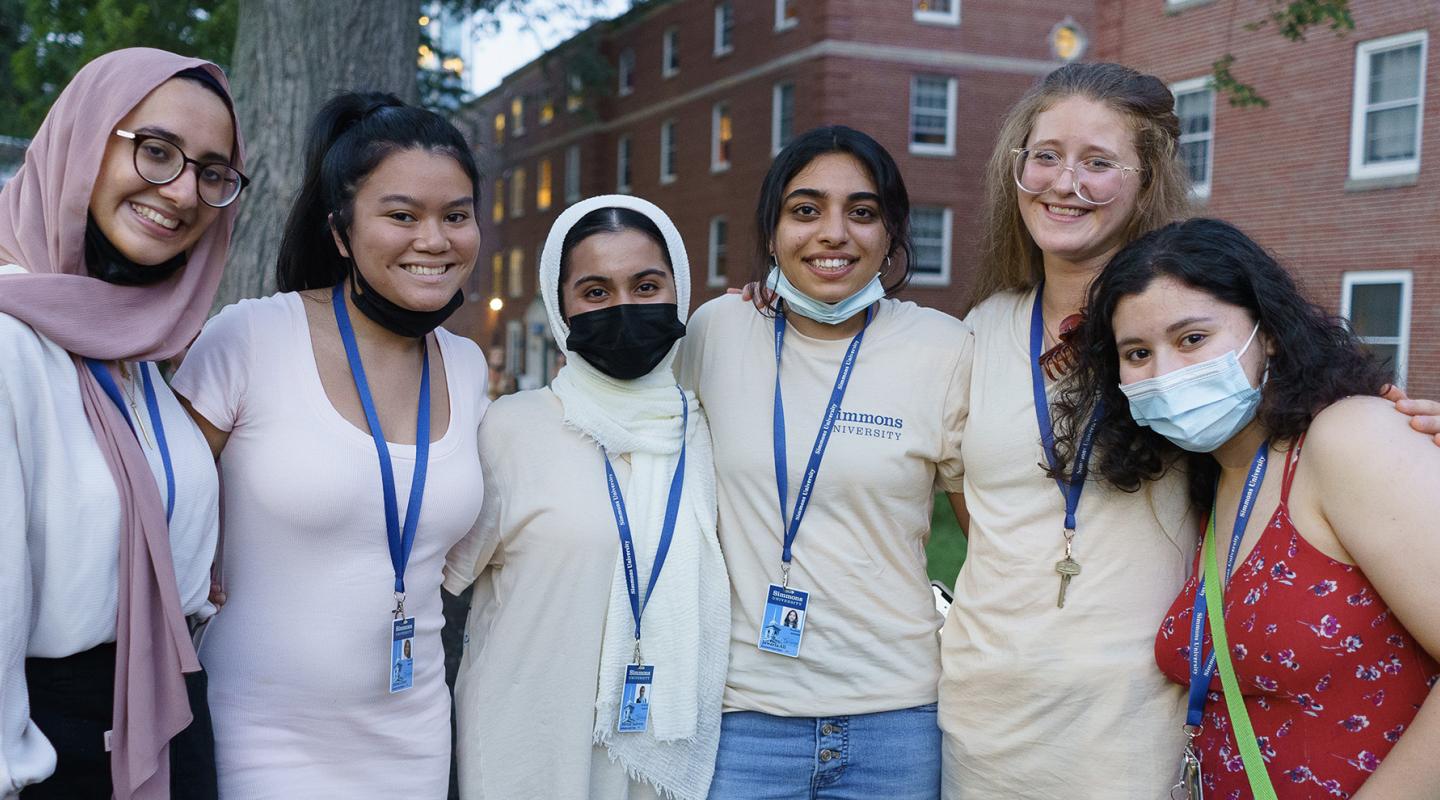 Six students posing together for a photo