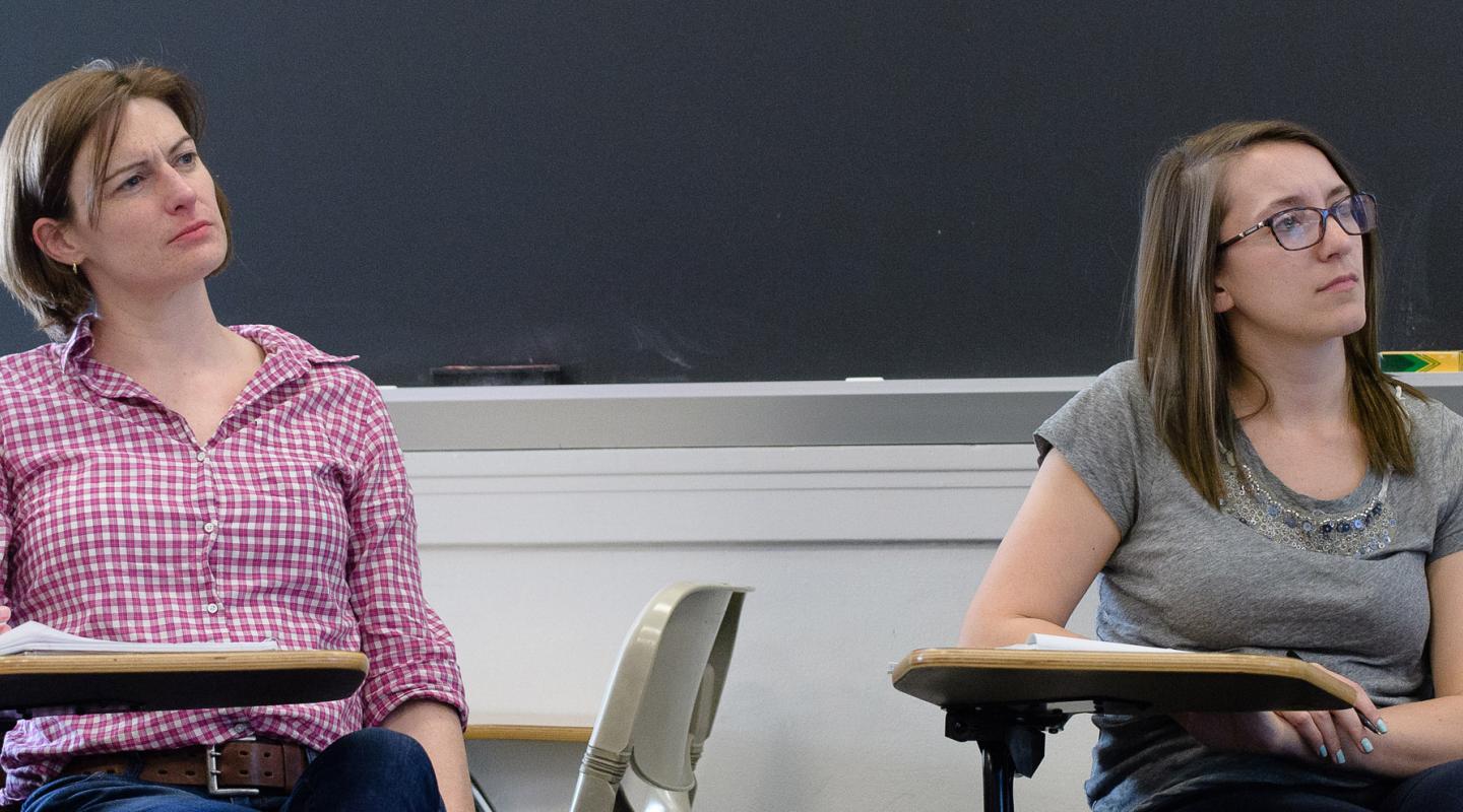 Two students in a history class