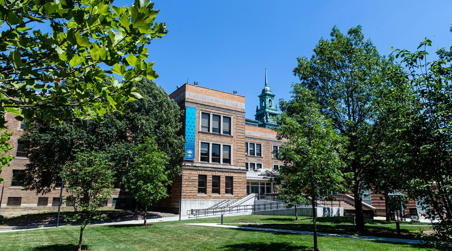 The Simmons University campus in summer.