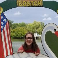 Abigail PinterParsons at the swan boat attraction in Boston Commons.