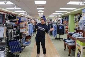 Student standing in the bookstore