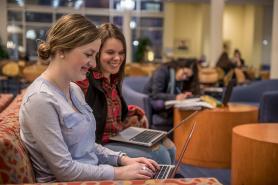 Students studying in the Main College Building