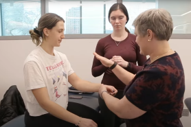 Students working in the Physical Therapy lab