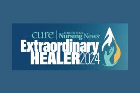 A logo of two hands within a drop of water | Cure, Oncology Nursing News Extraordinary Healer 2024