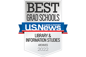U.S. News & World Report Best Grad Schools Badge for Library & Information Studies, Archives