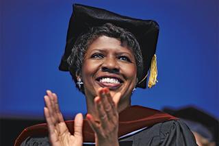 Gwen Ifill at Commencement ceremony