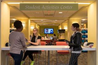 Students gathered in the Student Activities Center