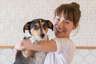 Headshot of Lindsey Bourcier and her dog