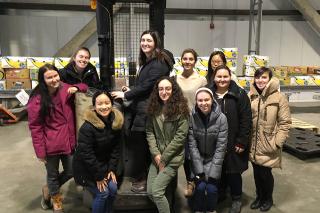 Mina Wilcha '19, Erin O'Brien '20, Paris Akrapa '19, Caroline McQuade '19, Beyza Erdem, Joanne Michel '21, Ellen Malloy '21, Scarlett Ma '20, Hannah Malatzky '19, and Rachel Losak '19