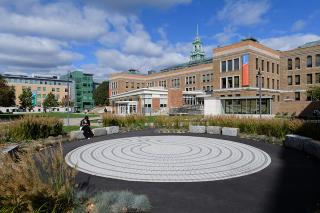 Main College Building with the labyrinth