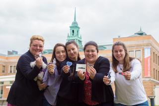 Professor Teresa Nelson, Elizabeth Eddy ‘18, Tristen Howell ‘18, Ana Maher '20 and Charlotte Dyer ‘19