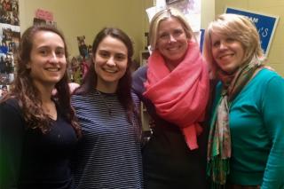 Aimee Correia and Abi Theirrien, Lyndsey Nunes, and Professor Jane Hardin.