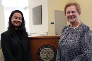 Pragyee Nepal and Helen Drinan at the Founder's Day Celebration.