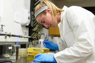 Student in a lab