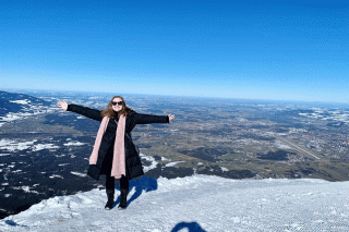 Amanda Strukus on top of Untersberg Mountain