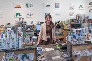 Eliza Brown in the Eric Carle Museum bookstore.