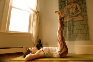 Meg Garvey working out at home